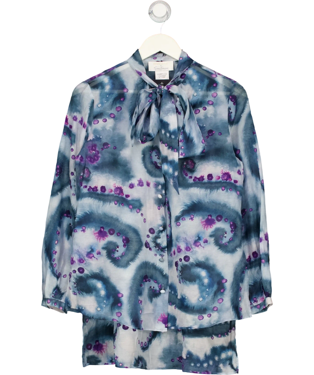 Marina Rinaldi Blue Silk And Cotton Shirt UK 10