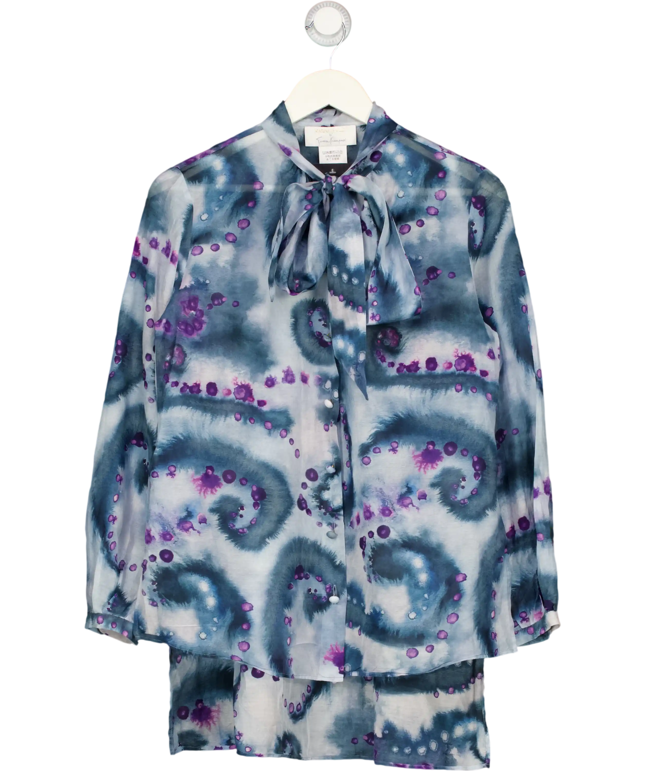 Marina Rinaldi Blue Silk And Cotton Shirt UK 10