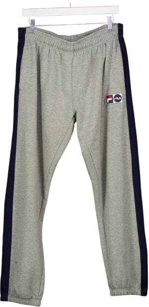 FILA Grey Side Stripe Joggers UK L
