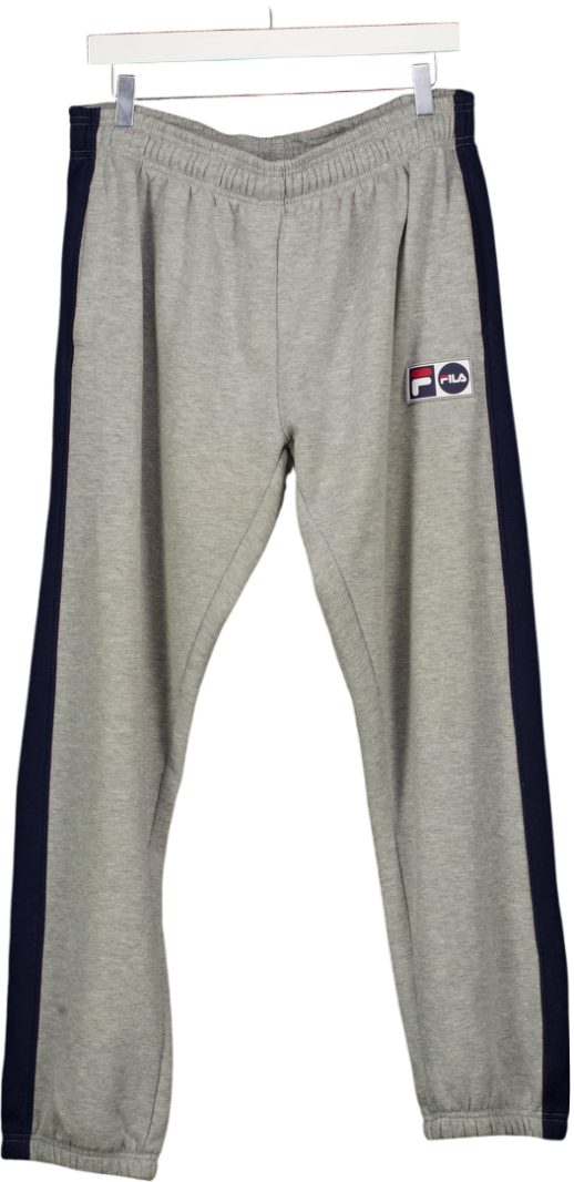 FILA Grey Side Stripe Joggers UK L