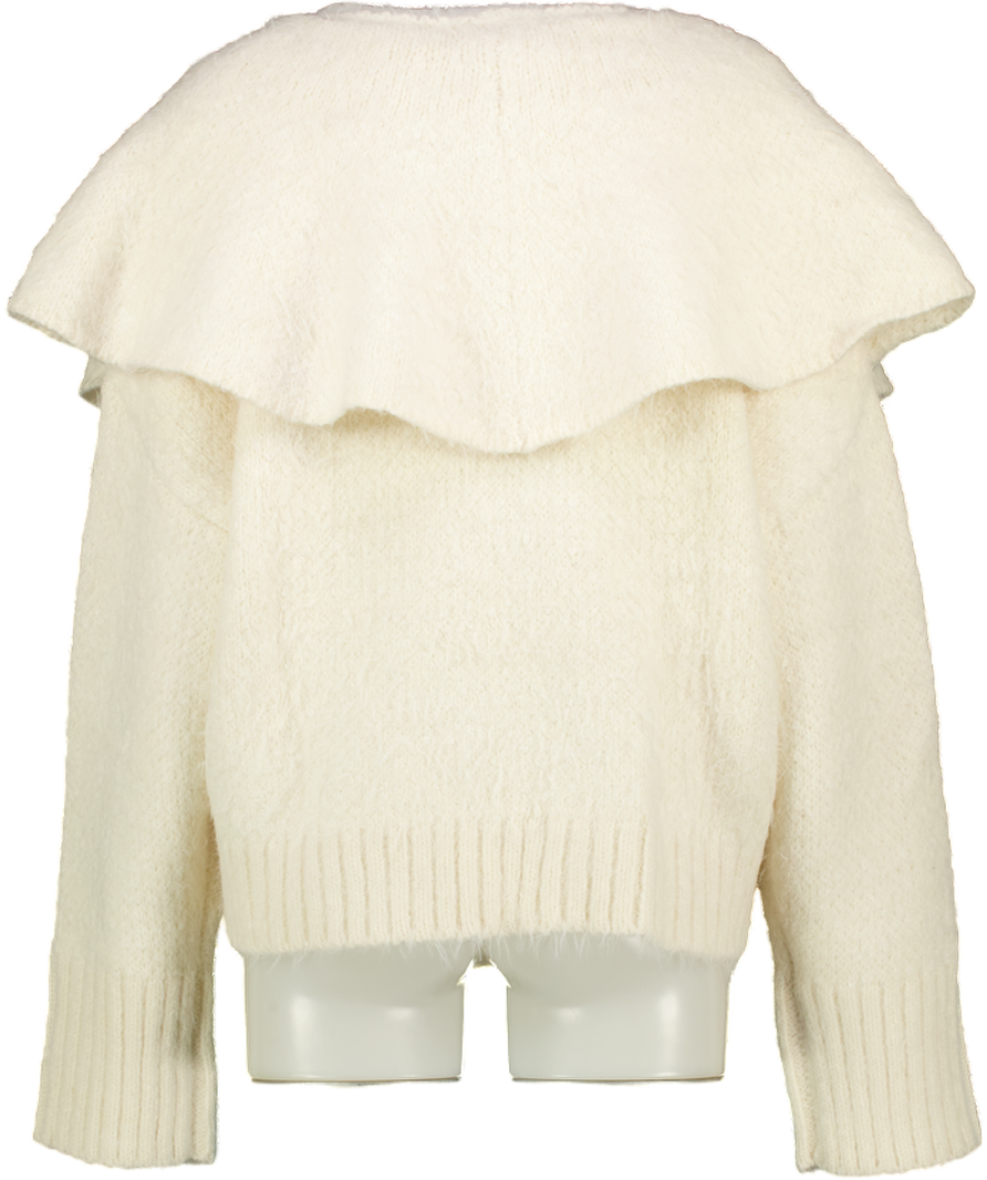 FREE PEOPLE Cardigan - Cream Wool Belnd Supersoft Bow Tie UK XL