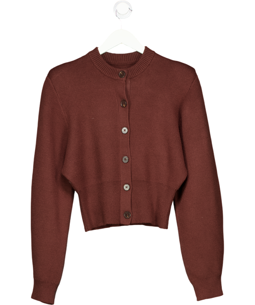 ASOS Chocolate Brown Volume Sleeve Cardigan UK S