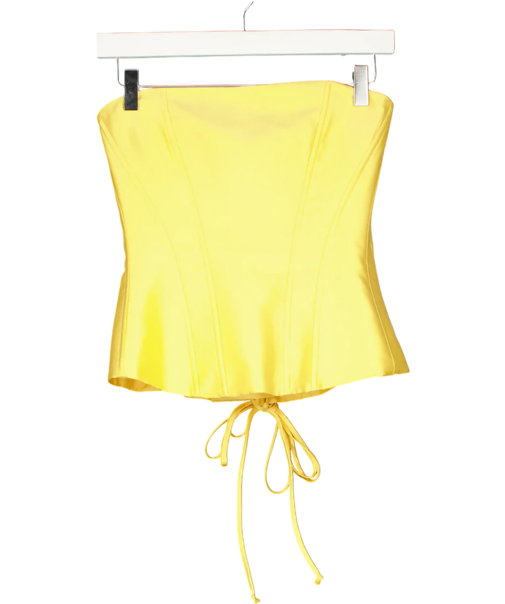 ROSAMOSARIO Yellow Barbie Taffeta Corset UK XS