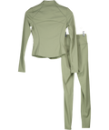 T/ALA Khaki Green Zip Jacket And Leggings Set UK XS