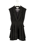 MYBESTFRIENDS Black Tiered Skirt Crepe Mini Dress UK XS