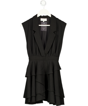 MYBESTFRIENDS Black Tiered Skirt Crepe Mini Dress UK XS
