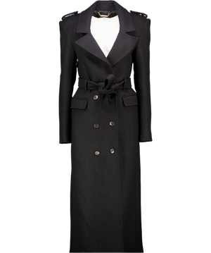 Karen Millen Black X Lydia Millen - Belted Double Breasted Coat UK 8