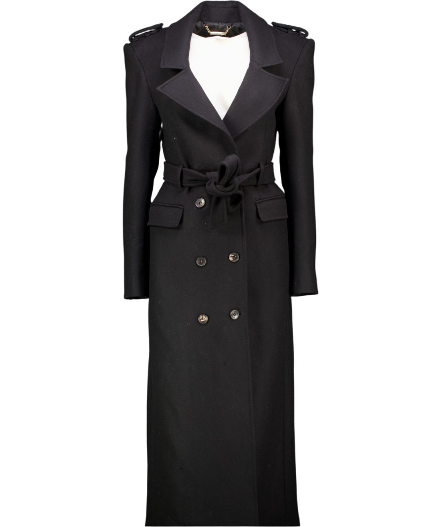 Karen Millen Black X Lydia Millen - Belted Double Breasted Coat UK 8