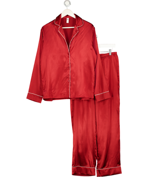 Ahlens Red Pyjama Set UK S