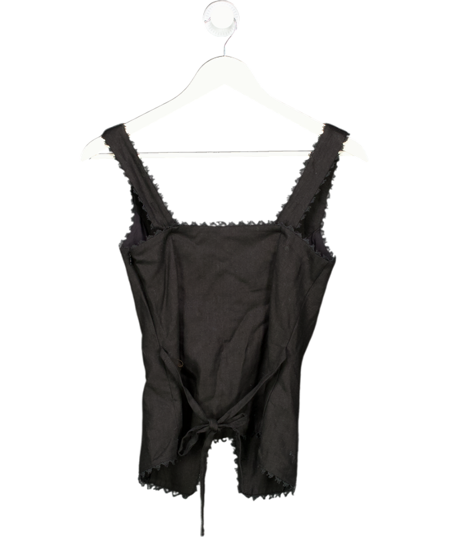 Reformation Black Viola Linen Top UK 6