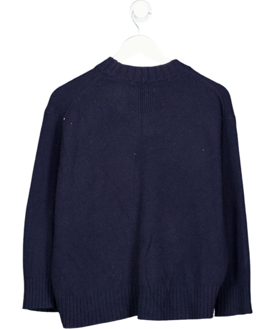 REISS Blue Elena Wool-cashmere Crew Neck Jumper In Navy UK XS