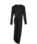 ALLSAINTS Black Rivi Draped Long Sleeve Midi Dress UK 6