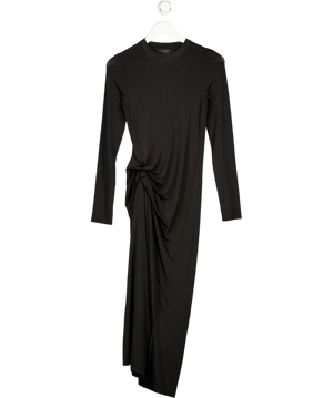 ALLSAINTS Black Rivi Draped Long Sleeve Midi Dress UK 6