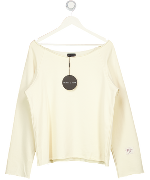 White Fox Yellow Call It Love Sweater UK S/M