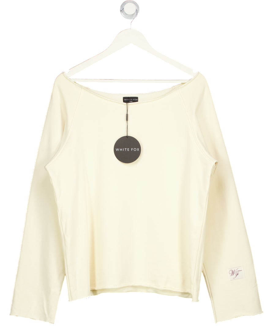 White Fox Yellow Call It Love Sweater UK S/M