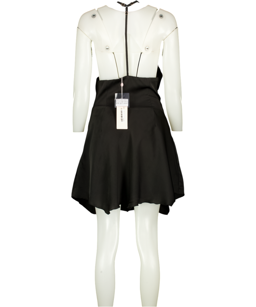 Oh Polly Inez Halter Cowl Neck Mini Dress In Black UK 10