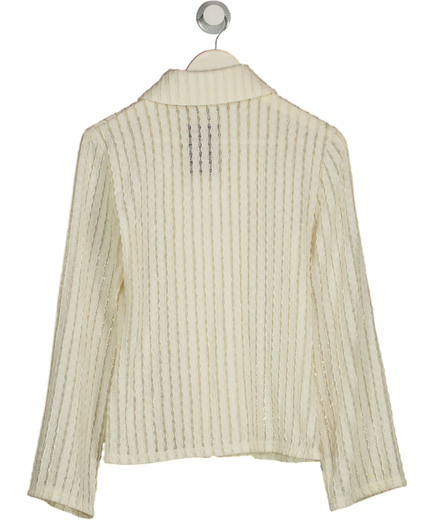 KAREN BY SIMONSEN Cream Lace Long Sleeve Shirt UK S