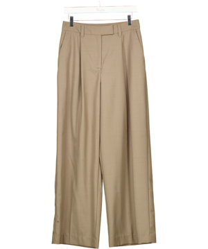 HENNE Taupe Beige Relaxed Wide Leg Portia Trousers UK 6