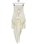 NADINE MERABI Emiliee White Mini Bow Back Dress With & Detachable Sleeve UK S/M