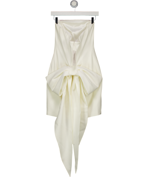 NADINE MERABI Emiliee White Mini Bow Back Dress  UK S/M