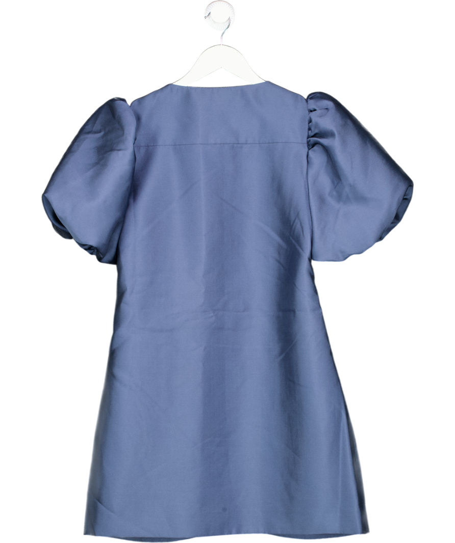 Sinead Keary Blue "the Aurora" - Short Puff Sleeve Dress UK 10