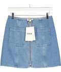 SEZANE Blue Fox Denim Zip Front Mini Skirt UK 8
