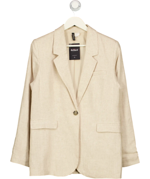 H&M Beige Linen Blend Single Breasted Blazer UK XS