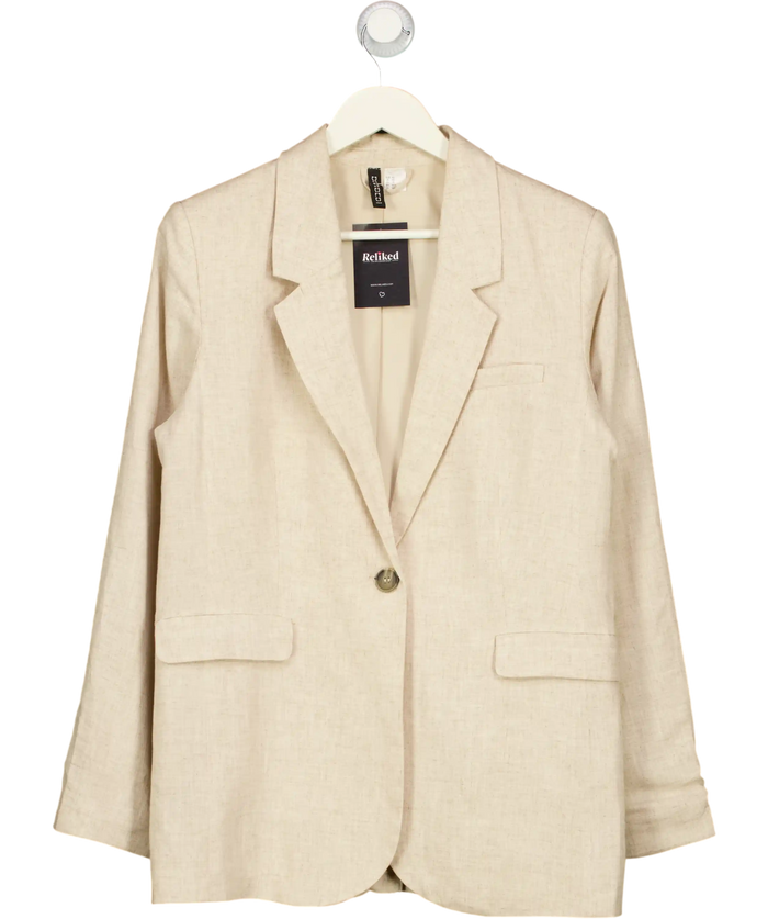 H&M Beige Linen Blend Single Breasted Blazer UK XS