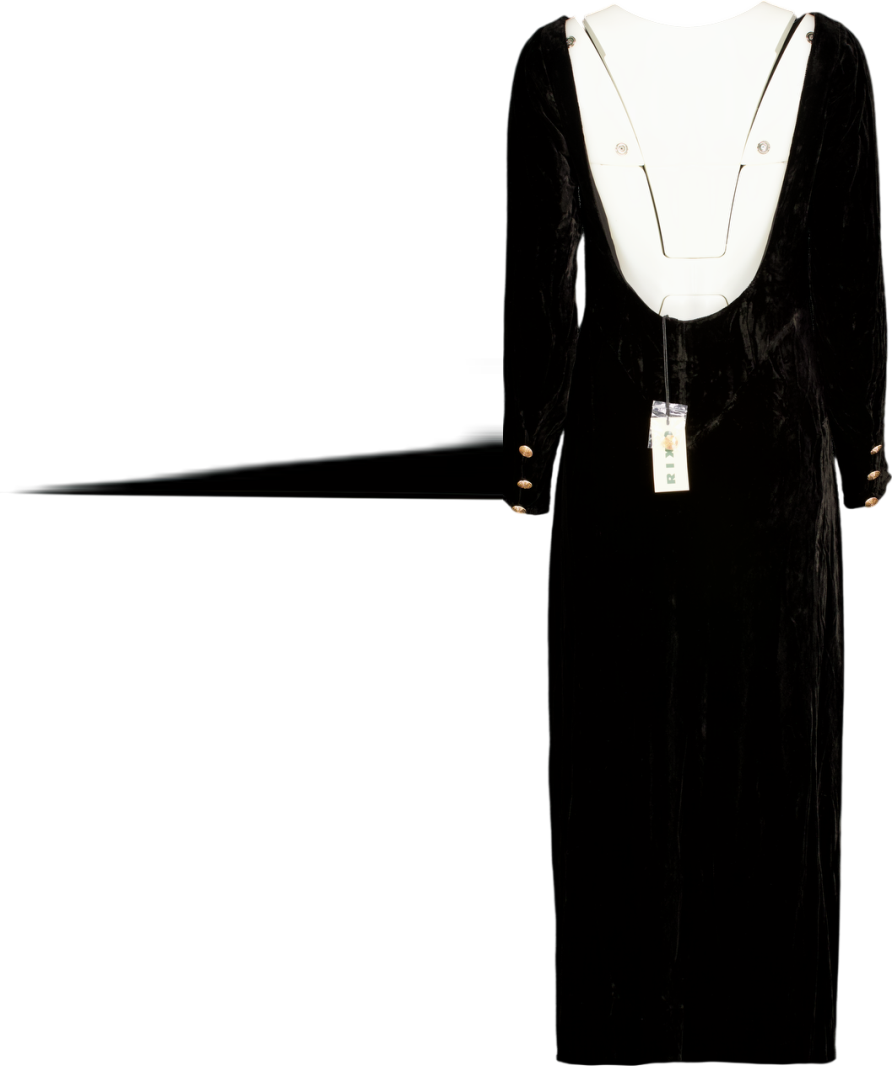 RIXO Black Velvet Devinia Gown Dress UK 12