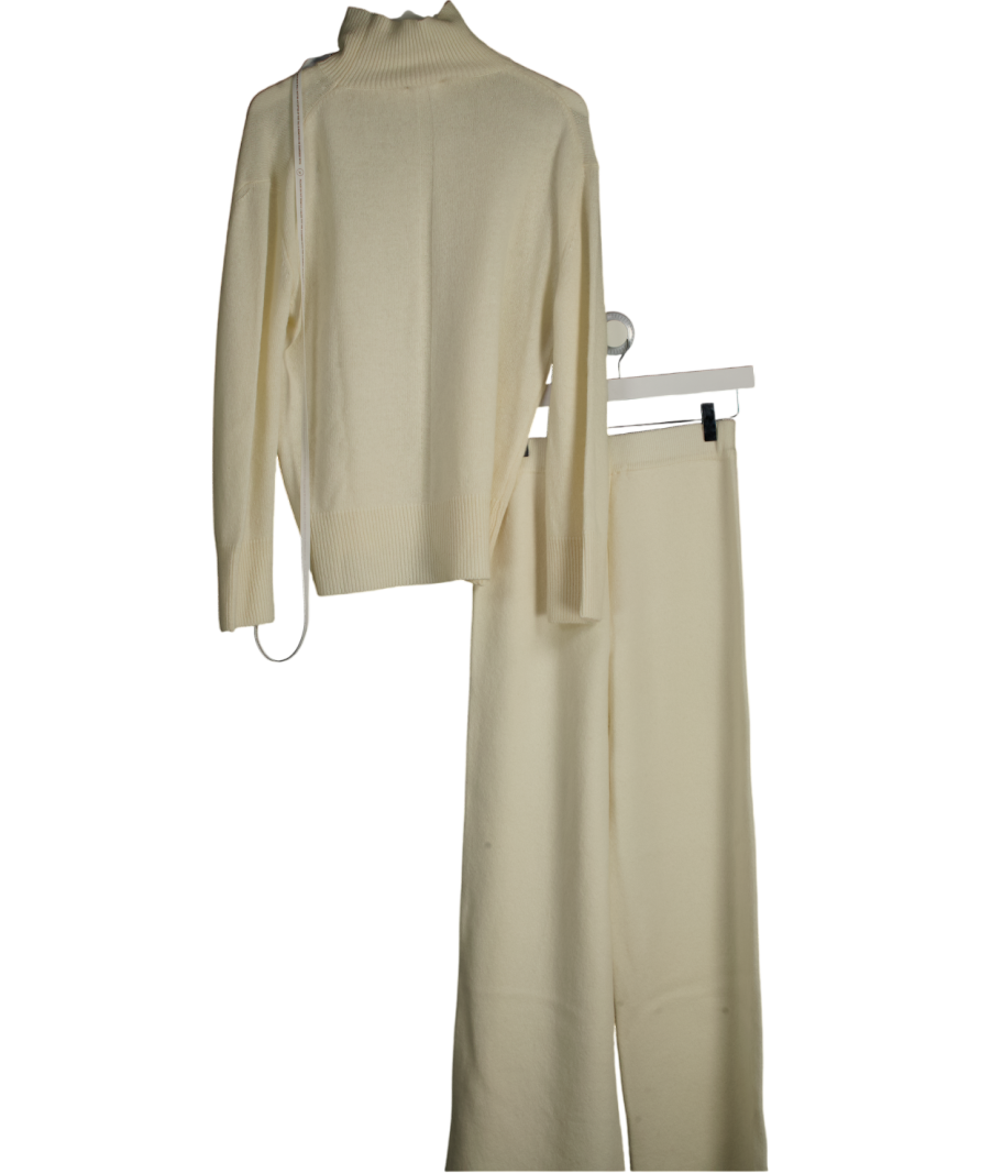 Aavelle Cream Oversized Cashmere Blend Roll Neck And Trouser Set UK S