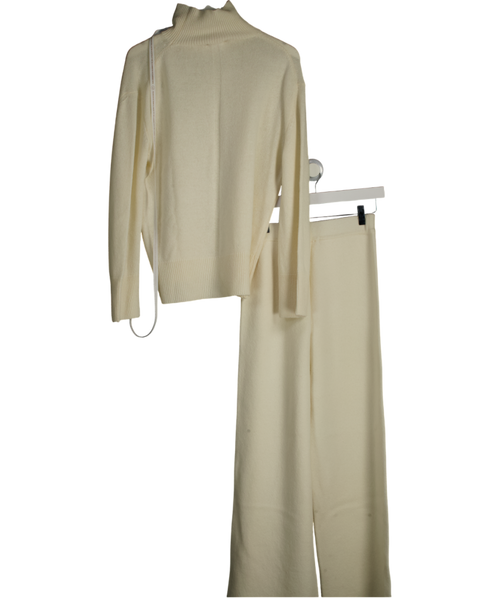 Aavelle Cream Oversized Cashmere Blend Roll Neck And Trouser Set UK S