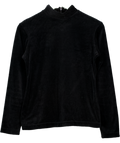 Monsoon Black Long Sleeve Velvet High Neck Top UK 14