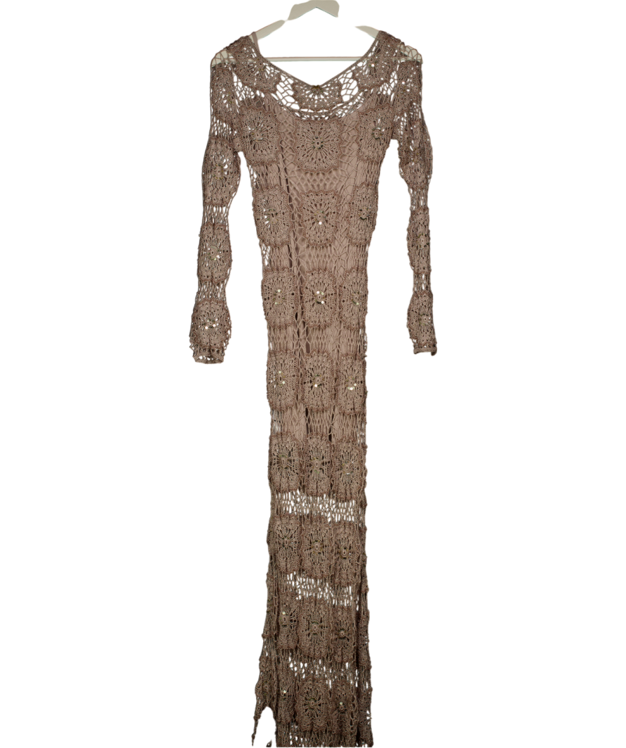Marciano by GUESS Beige Charli Crochet Dress UK 14