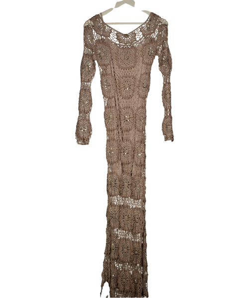 Marciano by GUESS Beige Charli Crochet Dress UK 14