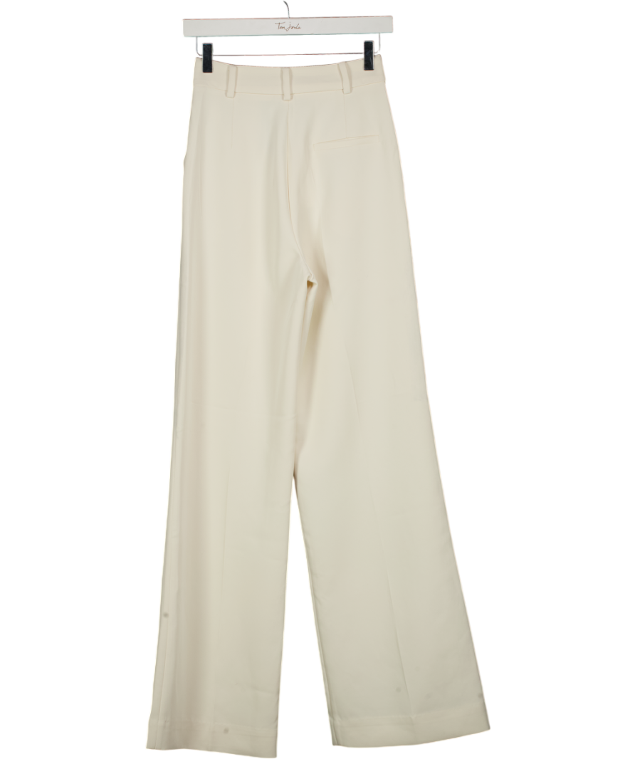 BOA Cream Tailored Straight Leg High Waist Trousers UK XS