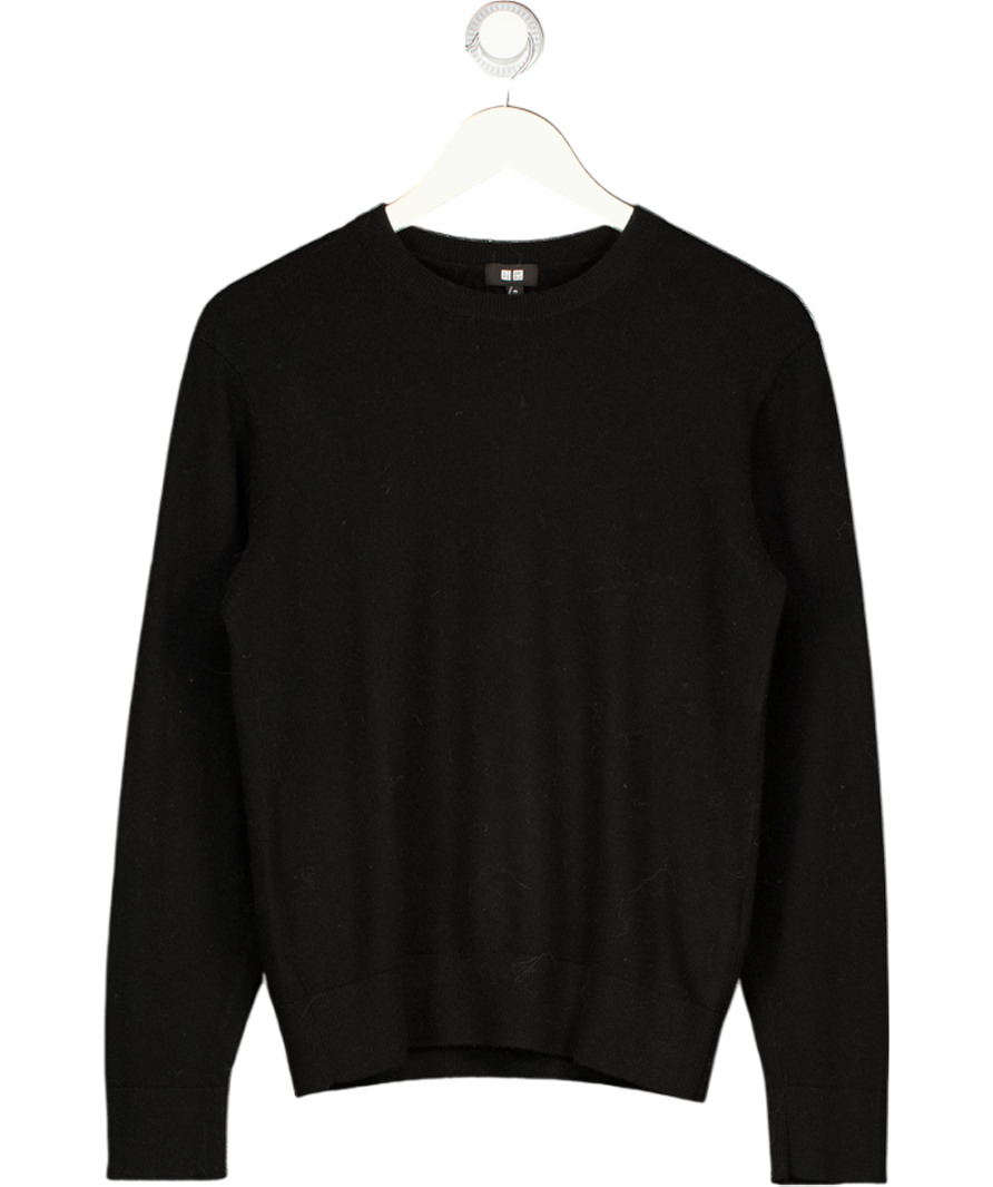 UNIQLO Black 100% Cashmere Crew Neck Jumper UK XS