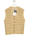 NANUSHKA Beige Andor Crochet-knit Cotton-blend Vest UK L