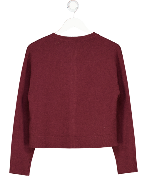 & Other Stories Red Boxy Merino Wool Cardigan UK S