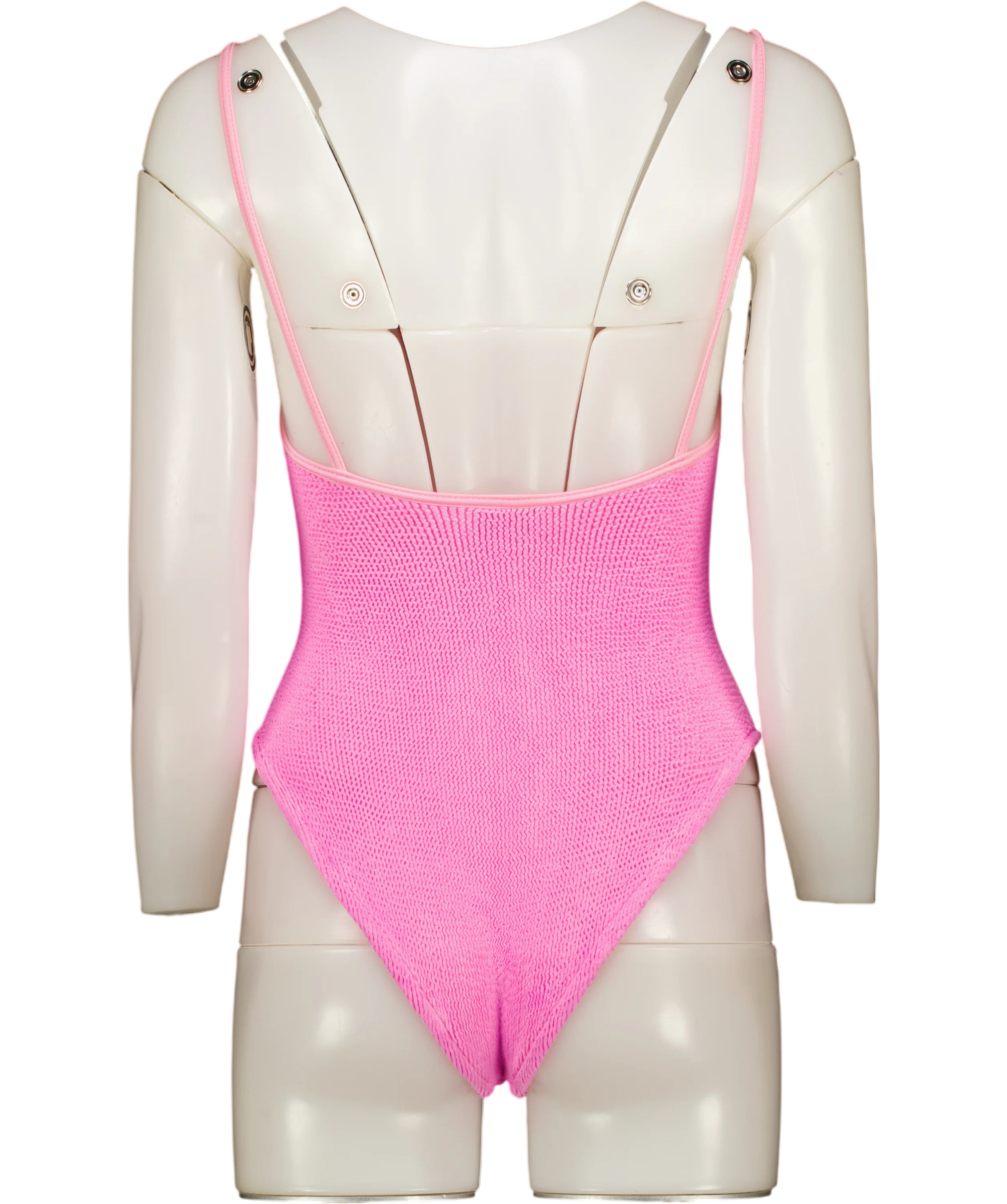 HUNZA G Pink Pamela Original Crinkle Swimsuit One Size