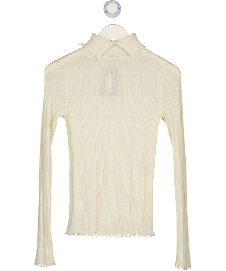 LVIR Cream Wool & Mohair  Blend Roll Neck Jumper UK S