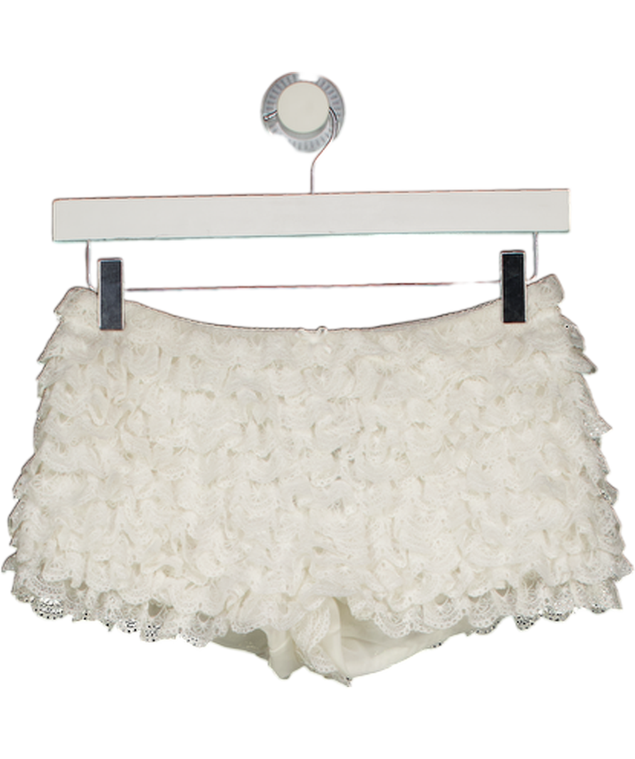 HOUSE OF CB Estella White Broderie Anglais Bloomer Shorts UK S