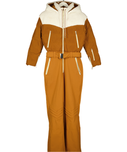 MY SUNDAY SKI Down Filled Frontier Ski Suit - Chestnut Brown UK S