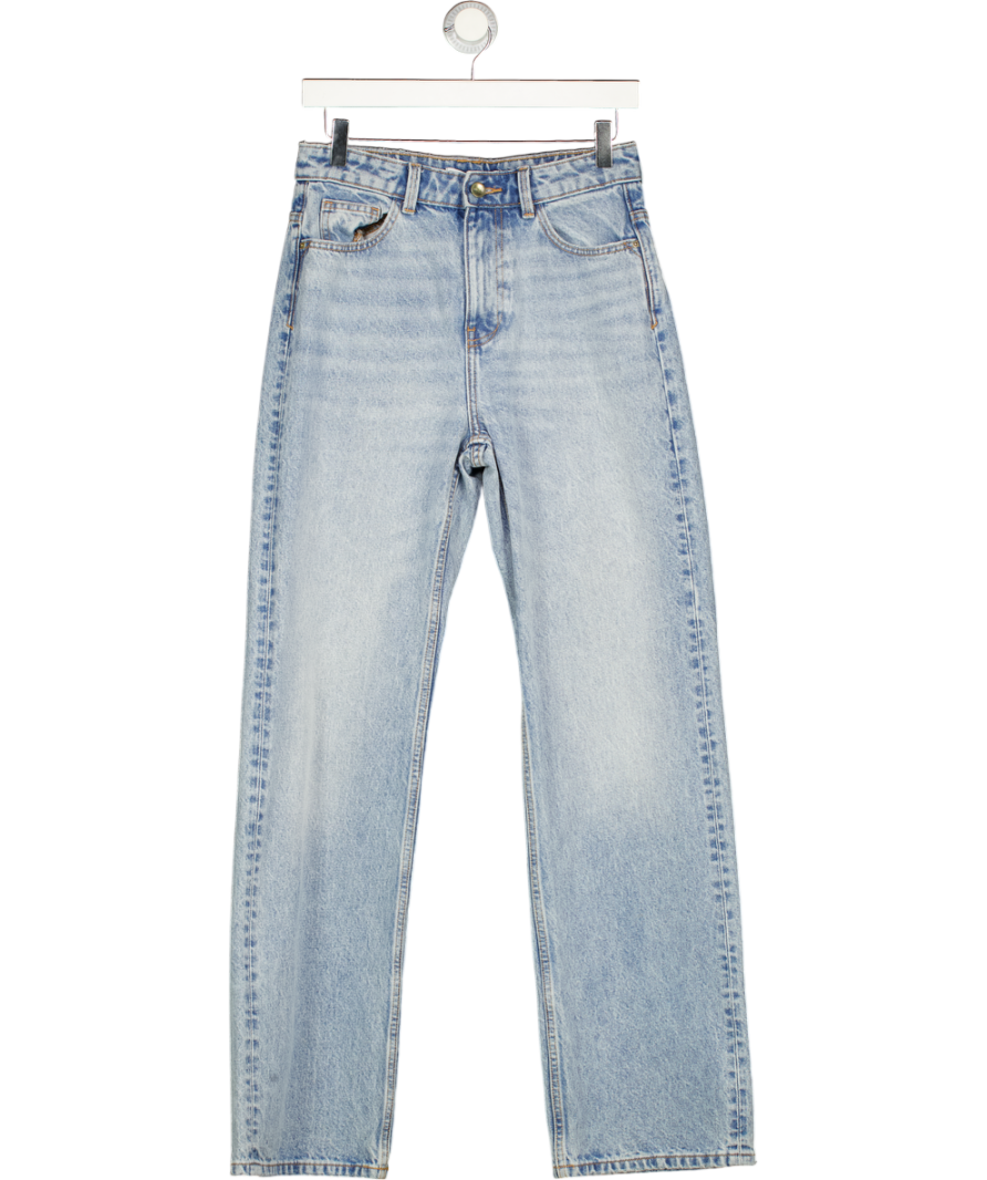 ZARA Blue High Rise Straight Jeans UK 8