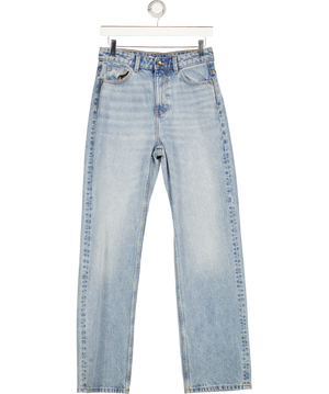 ZARA Blue High Rise Straight Jeans UK 8