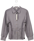 The Couture Club Grey Tailored Shoulder Padded Shirt UK 8