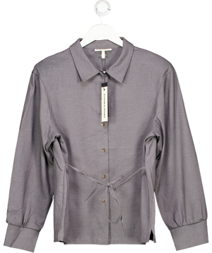 The Couture Club Grey Tailored Shoulder Padded Shirt UK 8