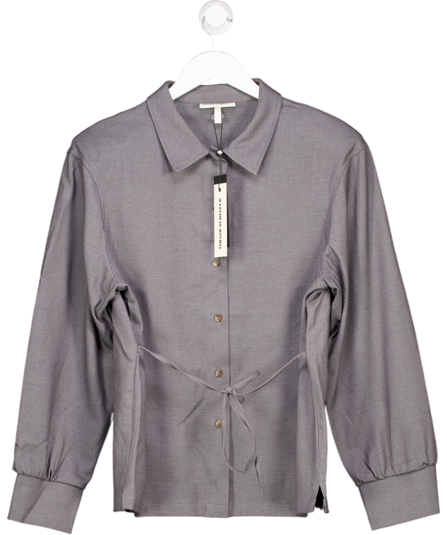 The Couture Club Grey Tailored Shoulder Padded Shirt UK 8