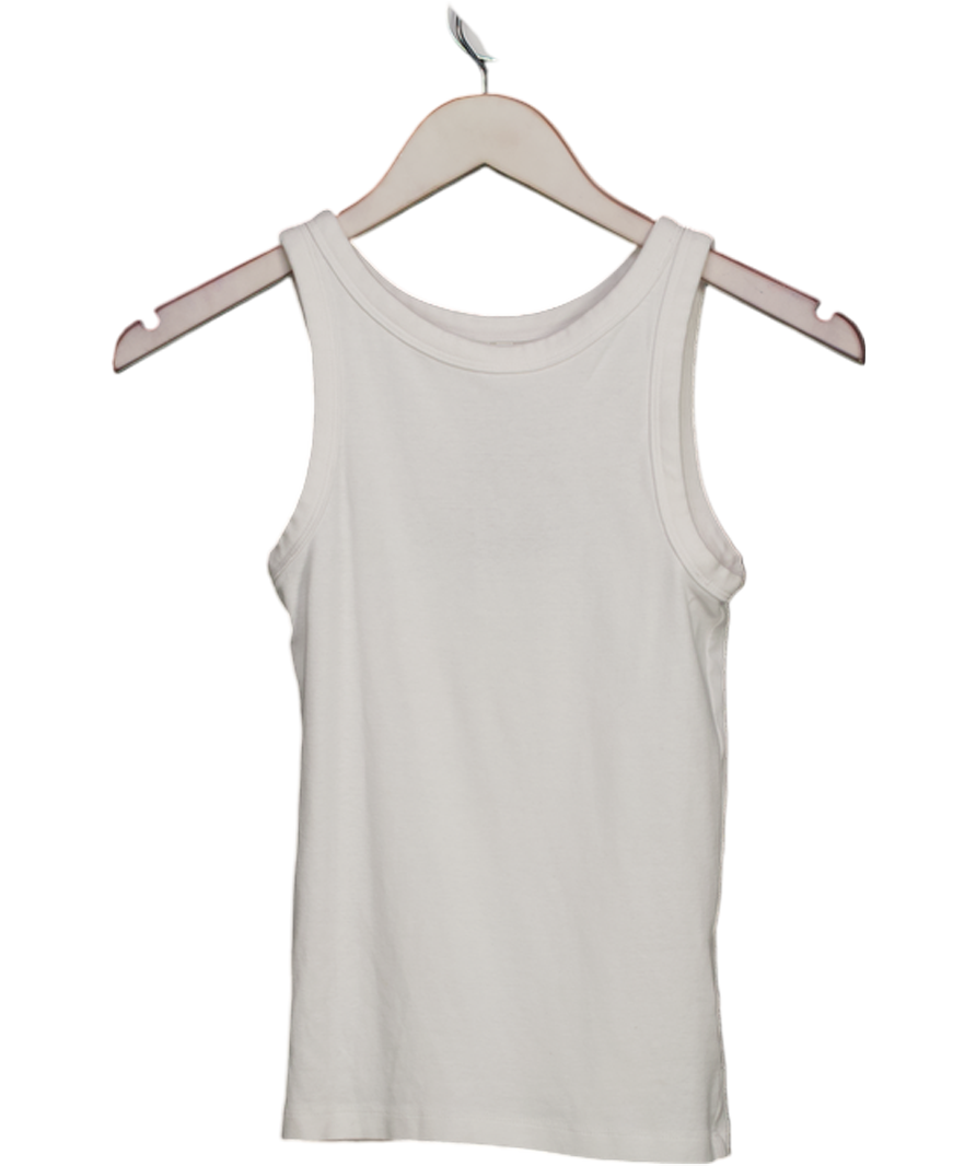 Arket White Rib Tank Top UK XS