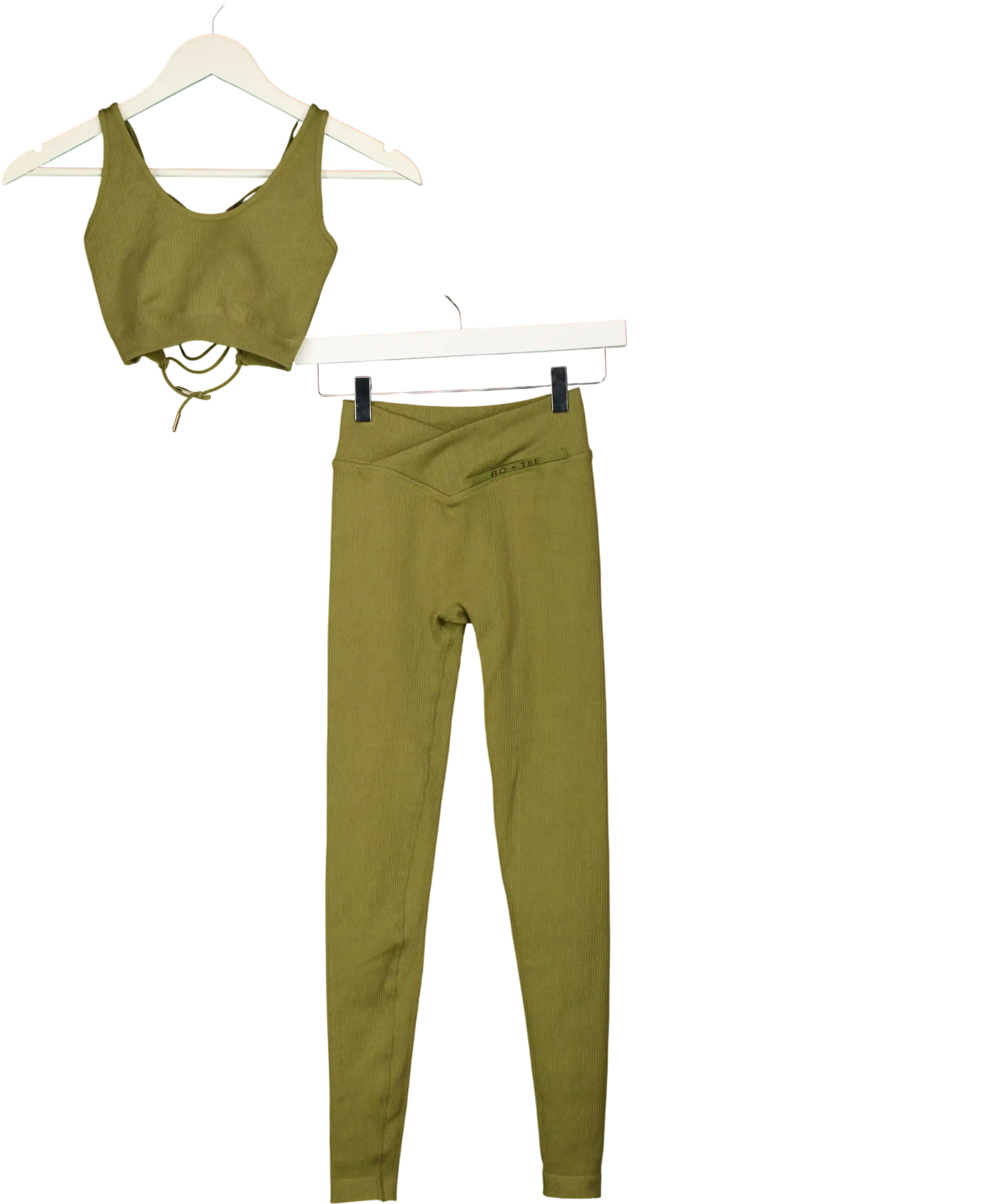 Bo + Tee Green Sports Bra With Leggings UK S