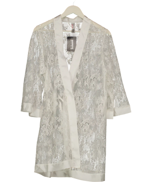 Ann Summers White Availing All Over Lace Robe UK S